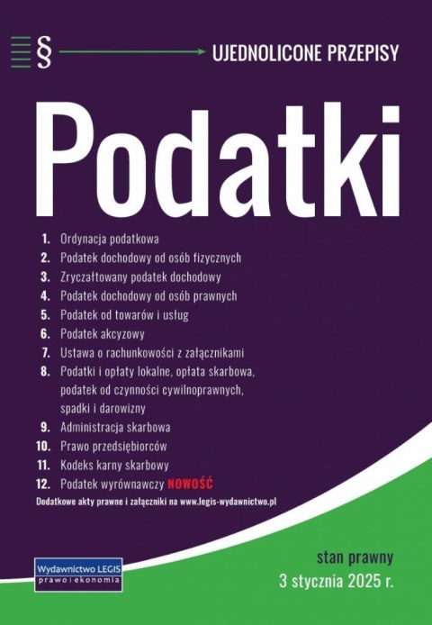 Podatki - ujednolicone przepisy - 3.01.2025