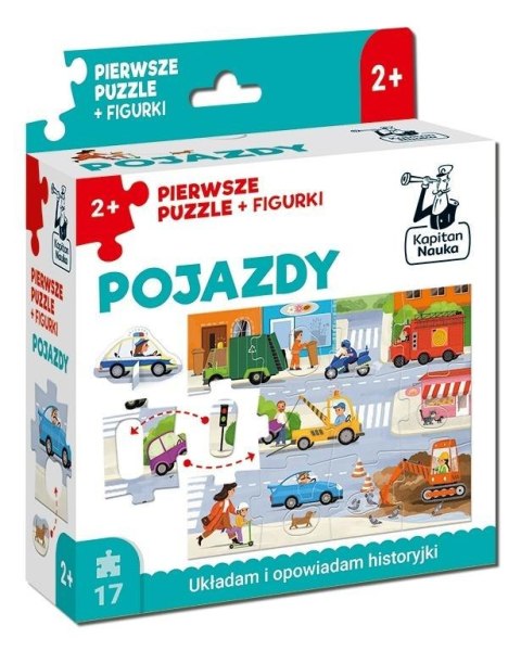 Pojazdy. Pierwsze puzzle + figurki. Kapitan Nauka