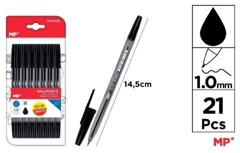 Długopis czarny 1.0mm 21szt Długopis czarny 1.0mm 21szt