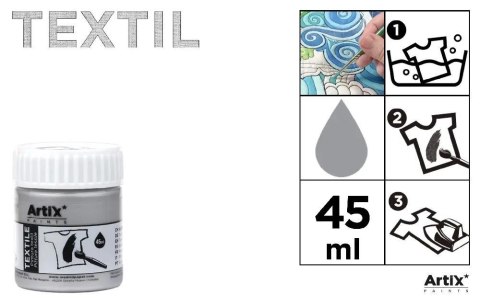 Farba do tkanin srebrna 45ml (6szt) Farba do tkanin srebrna 45ml (6szt)