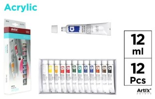 Farba tempera 12ml 12 kolorów