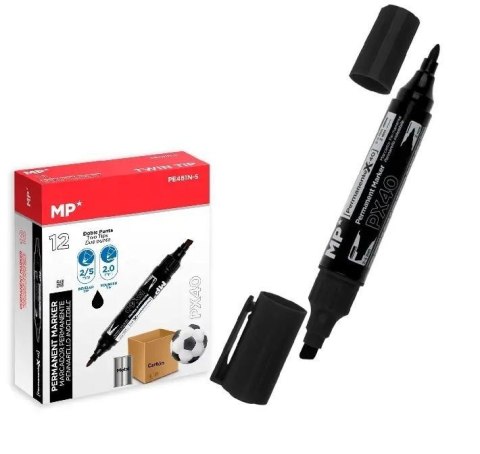 Marker dwustronny perman. czarny 2,0/5,0mm (12szt) Marker dwustronny perman. czarny 2,0/5,0mm (12szt)