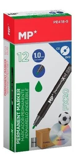 Marker permanentny 1,0mm do CD/DVD zielony (12szt)