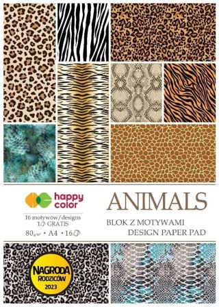 Blok z motywami Animals Wild A4/16K HAPPY COLOR