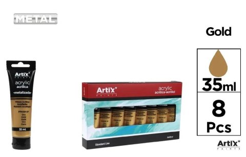 Farba akrylowa 35ml złota (8szt) Farba akrylowa 35ml złota (8szt)