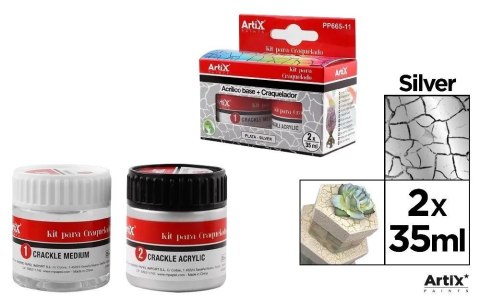 Farba akrylowa srebrny 35ml + środek tworzący Farba akrylowa srebrny 35ml + środek tworzący