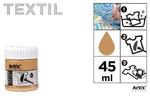 Farba do tkanin 45ml złota (6szt) Farba do tkanin 45ml złota (6szt)