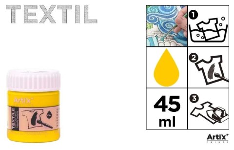 Farba do tkanin cytrynowo-żółta 45ml (6szt) Farba do tkanin cytrynowo-żółta 45ml (6szt)