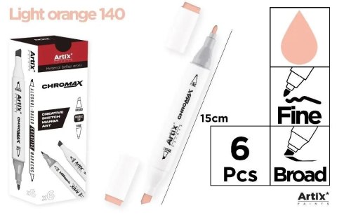 Marker Chromax z 2 końcówk light orange 140 (6szt) Marker Chromax z 2 końcówk light orange 140 (6szt)