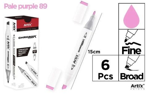 Marker Chromax z 2 końcówk. pale purple 89 (6szt) Marker Chromax z 2 końcówk. pale purple 89 (6szt)