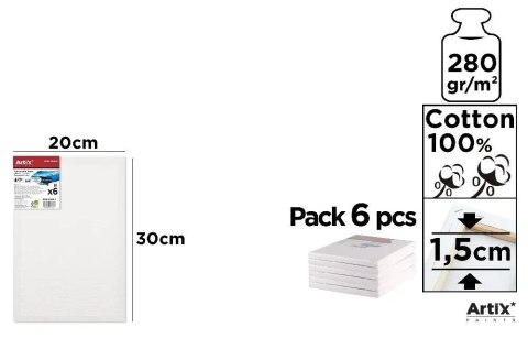 Podobrazie 20x30x1,5cm 280G/m2 (6szt) Podobrazie 20x30x1,5cm 280G/m2 (6szt)