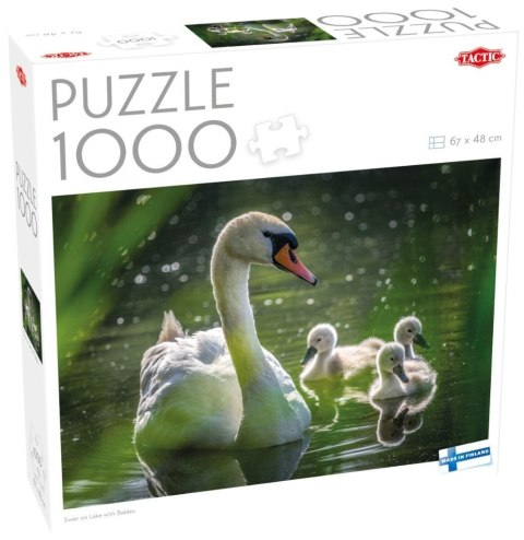 Puzzle 1000 Łabędź na jeziorze z dziećmi