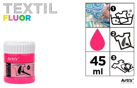 Farba do tkanin 45ml fluor różowa (6szt) Farba do tkanin 45ml fluor różowa (6szt)