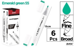 Marker Chromax z 2 końcówk. emerald green 55 (6szt