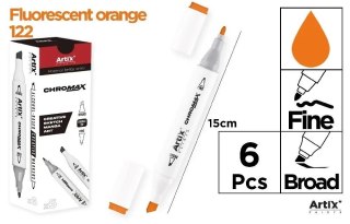 Marker Chromax z 2 końcówk. fluor orange 122 (6szt