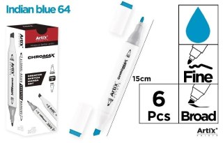 Marker Chromax z 2 końcówk. indian blue 64 (6szt)