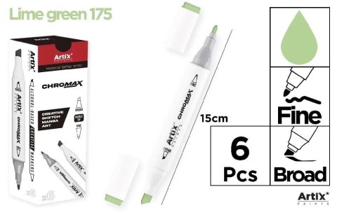 Marker Chromax z 2 końcówk. lime green 175 (6szt) Marker Chromax z 2 końcówk. lime green 175 (6szt)