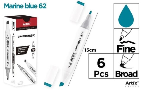 Marker Chromax z 2 końcówk. marine blue 62 (6szt)