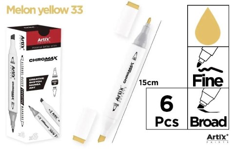 Marker Chromax z 2 końcówk. melon yellow 33 (6szt) Marker Chromax z 2 końcówk. melon yellow 33 (6szt)