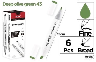 Marker Chromax z 2 końcówk. olive green 43 (6szt)