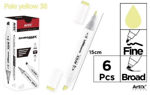 Marker Chromax z 2 końcówk. pale yellow 38 (6szt)