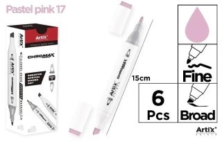 Marker Chromax z 2 końcówk. pastel pink 17 (6szt)