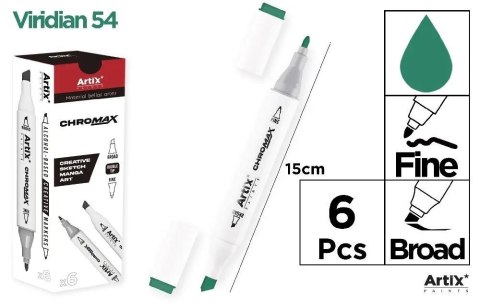 Marker Chromax z 2 końcówk. viridian 54 (6szt) Marker Chromax z 2 końcówk. viridian 54 (6szt)