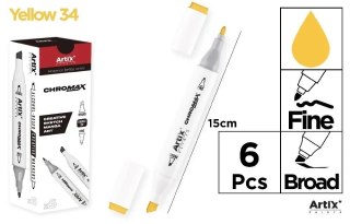 Marker Chromax z 2 końcówk. yellow 34 (6szt)