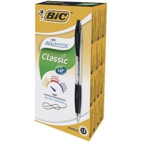 Długopis Atlantis Classic czarny (12szt) BIC