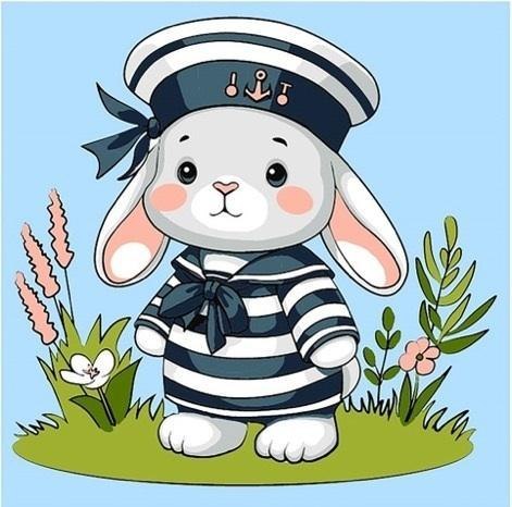 Malowanie po numerach - Sailor Bunny 25x25cm