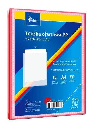 Teczka ofertowa A4 PP + 10 koszulek czerwona