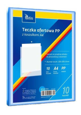 Teczka ofertowa A4 PP + 10 koszulek niebieska