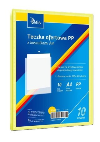 Teczka ofertowa A4 PP + 10 koszulek żółta