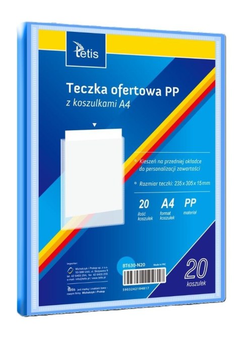 Teczka ofertowa A4 PP + 20 koszulek niebieska