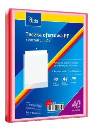 Teczka ofertowa A4 PP + 40 koszulek czerwona