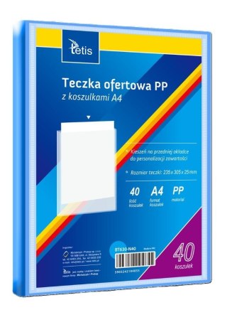 Teczka ofertowa A4 PP + 40 koszulek niebieska