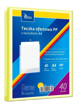 Teczka ofertowa A4 PP + 40 koszulek żółta