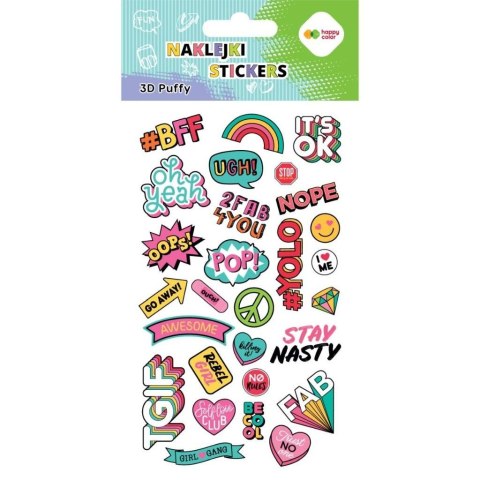 Naklejki 3D Puffy Funky Hobby 10x20cm HAPPY COLOR Naklejki 3D Puffy Funky Hobby 10x20cm HAPPY COLOR
