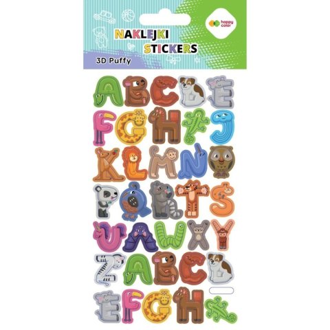 Naklejki 3D Puffy Letters 10x20cm HAPPY COLOR Naklejki 3D Puffy Letters 10x20cm HAPPY COLOR