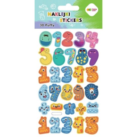 Naklejki 3D Puffy Numbers 10x20cm HAPPY COLOR Naklejki 3D Puffy Numbers 10x20cm HAPPY COLOR