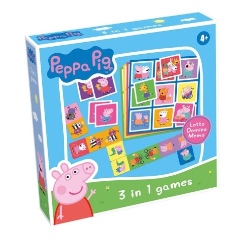 Świnka Peppa 3w1 Lotto, Domino, Memo Świnka Peppa 3w1 Lotto, Domino, Memo