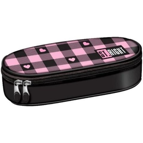 Piórnik saszetka z wewnętrzną klapką Pink Checker
