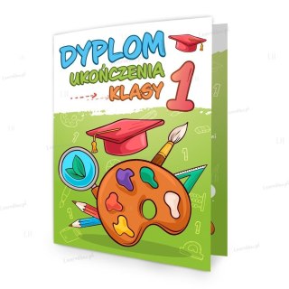 Dyplom składany A4 ukończenia 1 kl - Farbki 5szt
