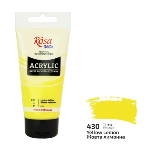 Farba akrylowa lemon yellow 430 75ml Farba akrylowa lemon yellow 430 75ml