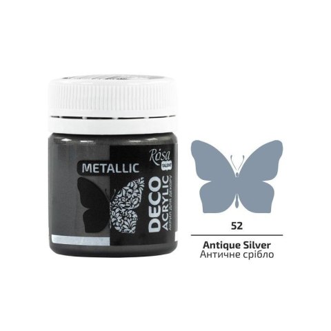 Farba akrylowa metaliczna antique silver 52 20ml Farba akrylowa metaliczna antique silver 52 20ml