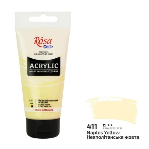 Farba akrylowa naples yellow 411 75ml Farba akrylowa naples yellow 411 75ml