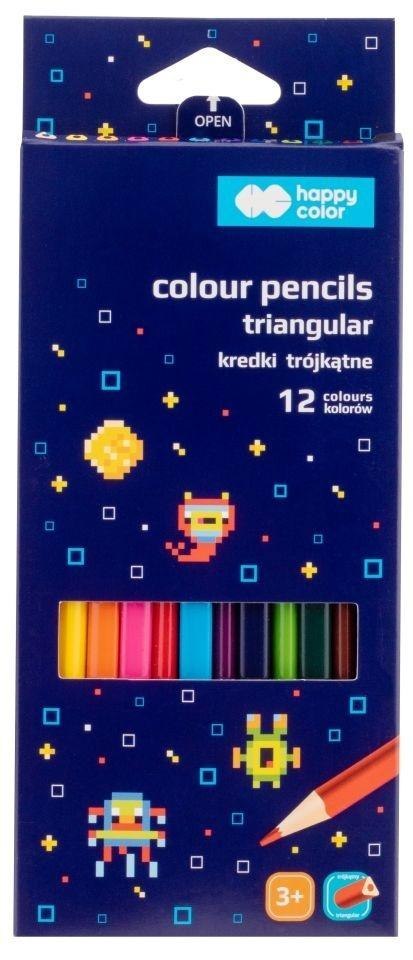Kredki drewniane trójkątne Pixi Planet 12 kolorów Kredki drewniane trójkątne Pixi Planet 12 kolorów