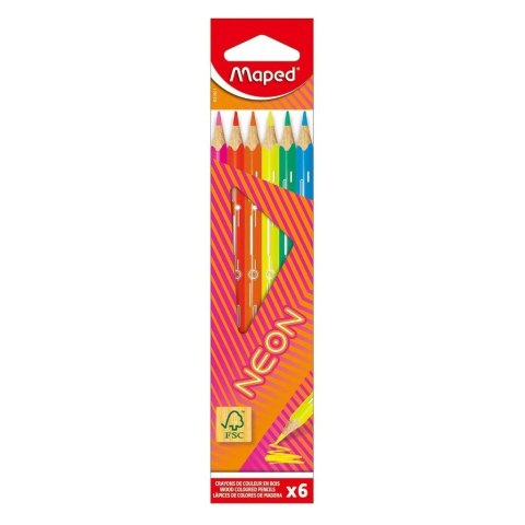 Kredki trójkątne neon 6 kolorów MAPED Kredki trójkątne neon 6 kolorów MAPED