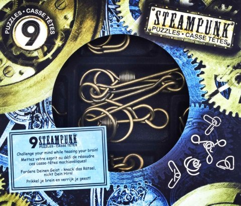 Łamigłówki metalowe Steampunk zestaw niebieski 9 szt. Łamigłówki metalowe Steampunk zestaw niebieski 9 szt.