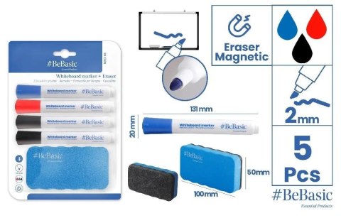 Marker do tablic 4szt z gąbką Marker do tablic 4szt z gąbką